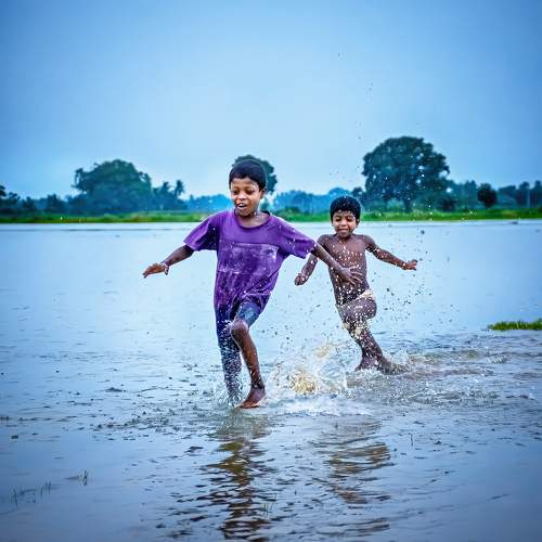 Playing In the water