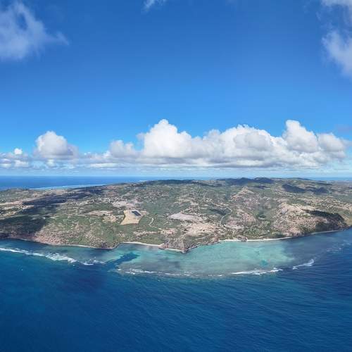 Aerial View of a Pristine Rodrigues Island