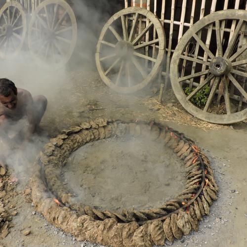 Making of cart wheel