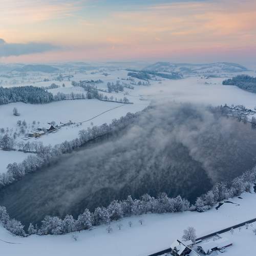 steaming lake