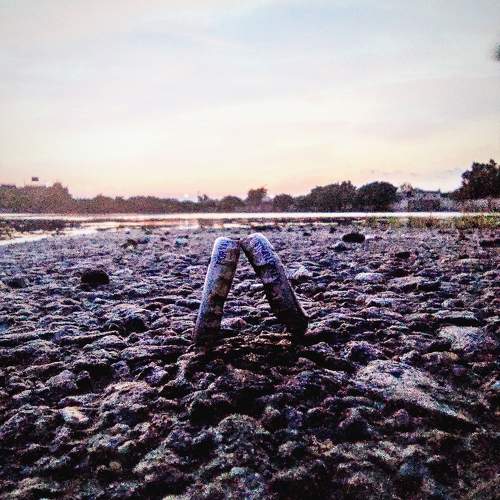 Balanced Stones at Dusk