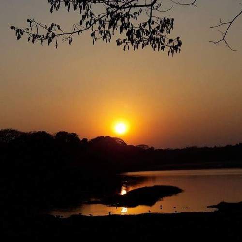 Sun set  with combination red and yellow colour
