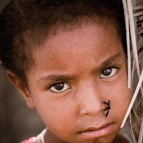 A child expressing her dreams through her eyes.