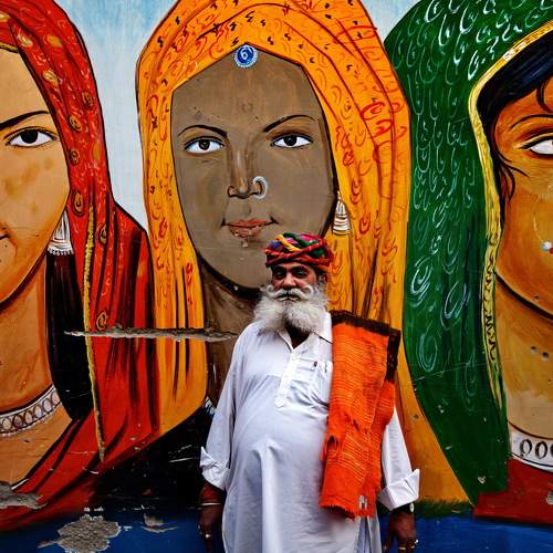 Man with three ladies