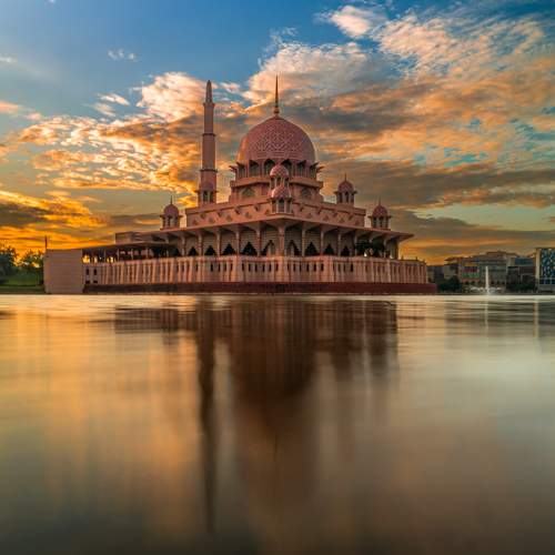The Beauty of the Sunrise View of Putra Mosque Putrajaya