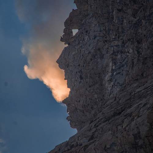 Mountain Looks like Man who is snoking.