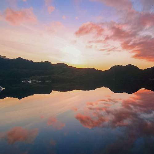 Sunset on fire