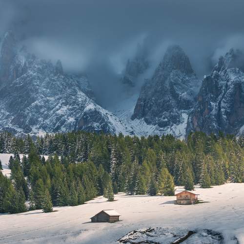 The Huts in the alpine meadow