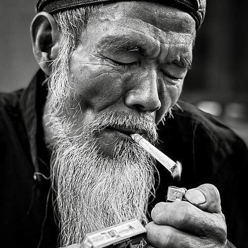 Grandfather and the smoke