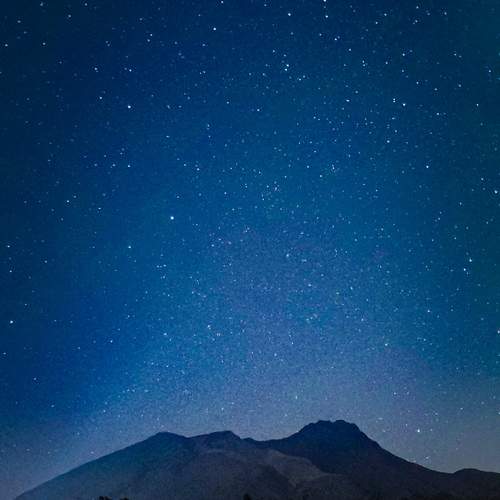 Imbabura volcano under the stars