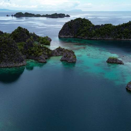 Aerial view Piaynemo Raja Ampat Indonesia
