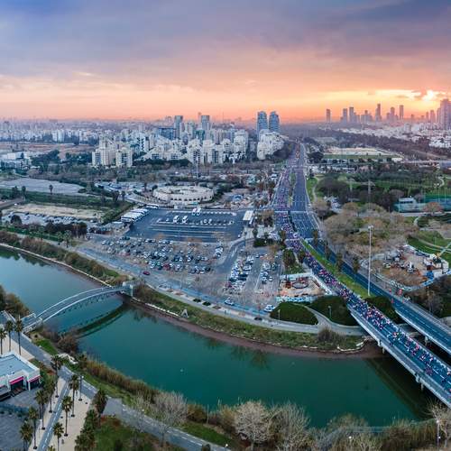 Sunrise at the Tel Aviv Marathon
