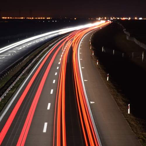 Highway in Serbia by night