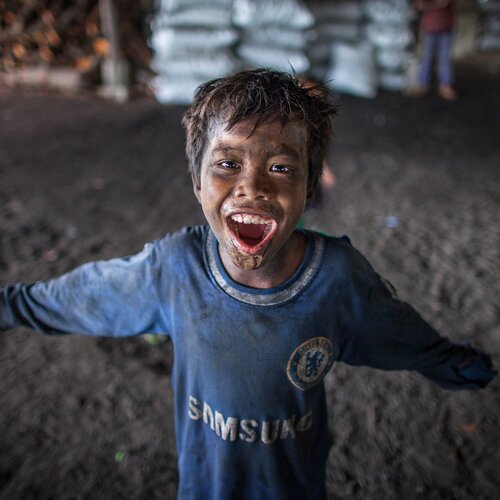 Screaming of homeless boy