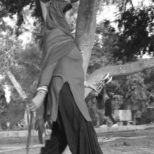 Woman holding basket with a toy in hand