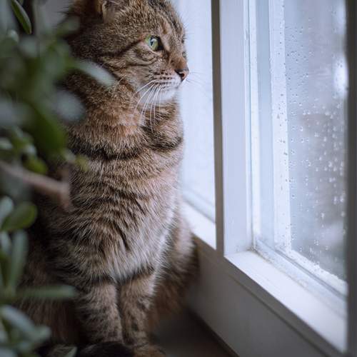 Загрустила кошка.