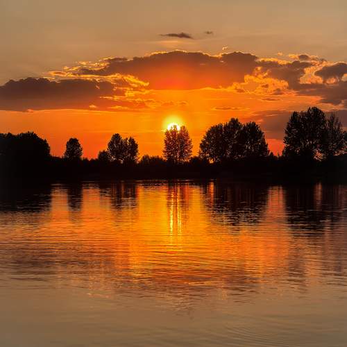 Закат на Цнянском водохранилище
