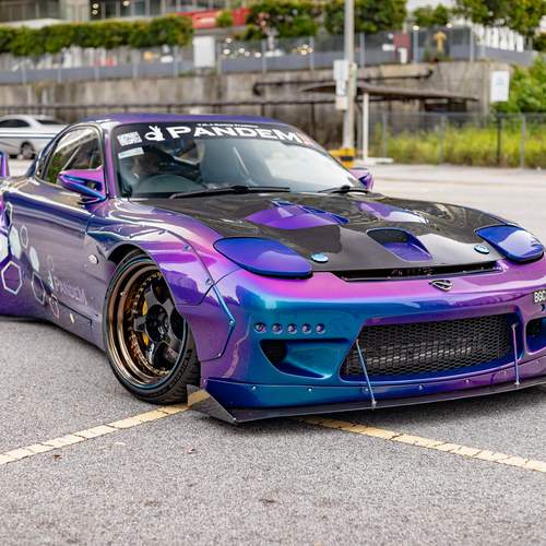 Wavelength Warrior – The Pandem RX-7 in Prism Purple