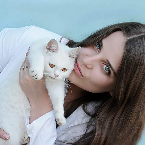 Девушка с котенком