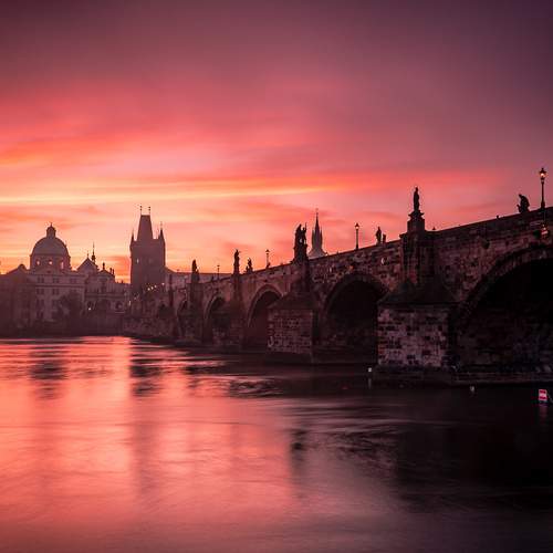 Morning by Charles Bridge.