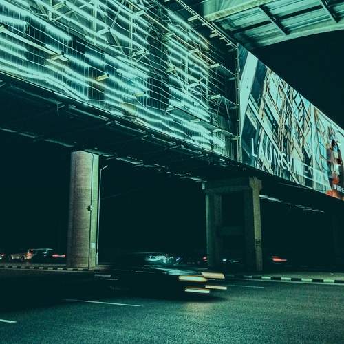 Shot of a speeding car on the road