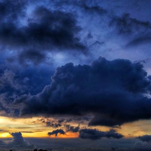 The clouds fly high