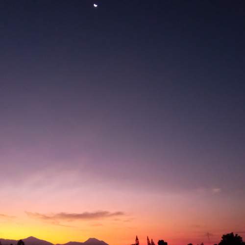 colorfull sky with the moon