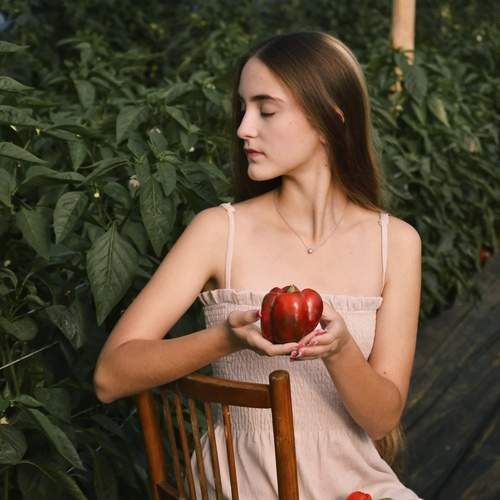 Girl and paprika