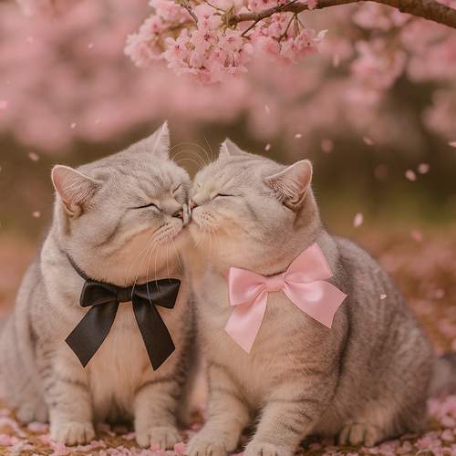 Two souls beneath the sakura—alive, gentle, and full of hope.