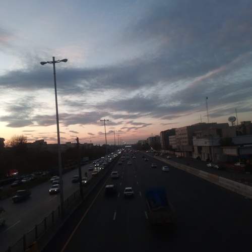 Sunset in Mehrshar and freway