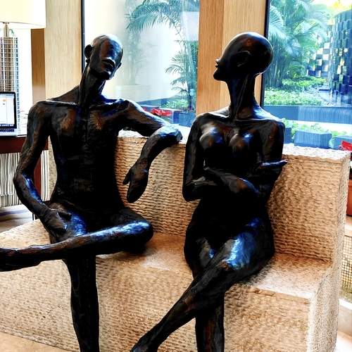Couple discussion.