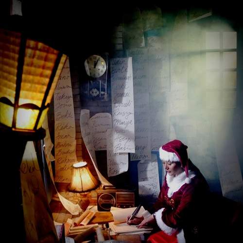 Girl writes her diary in December