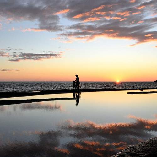 Searching for reflections at sunset