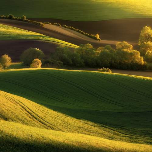 Sunset on the stormy waves of the Moravia