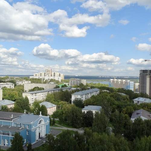 Микрорайон ОбьГЭС (Новосибирск) с высоты 25 этажа