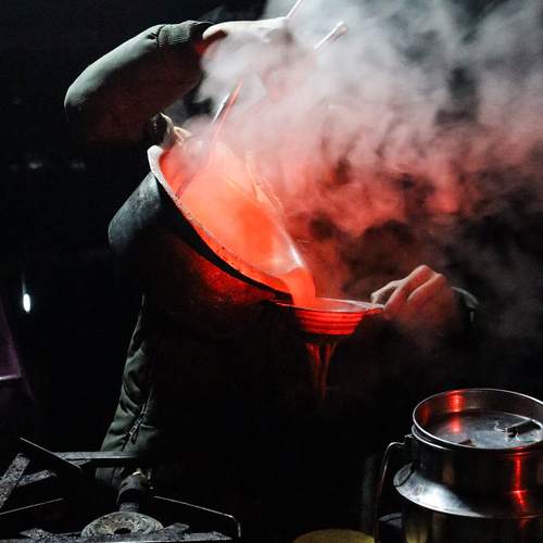Steam rising before the sun.