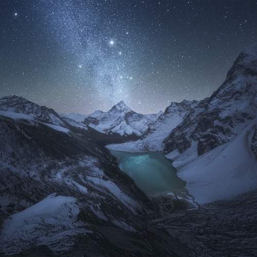 Himalayas under stars