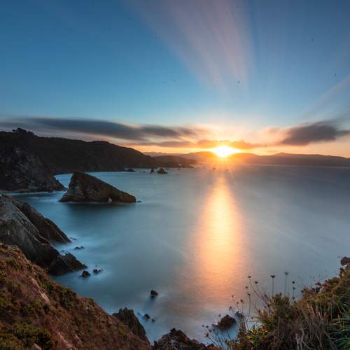 Atardecer en los acantilados de Loiba