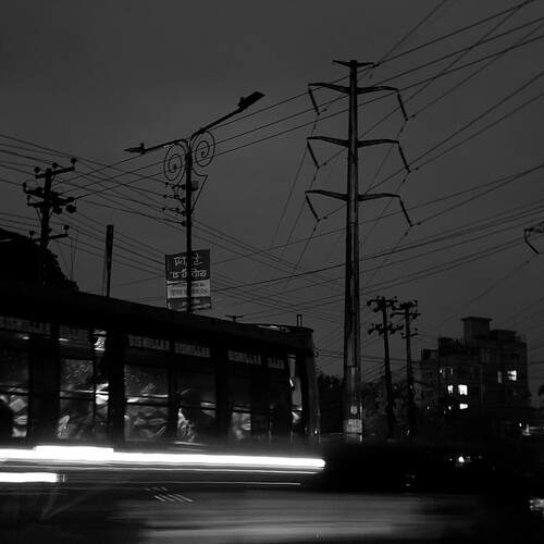 City veins glowing in monochrome.