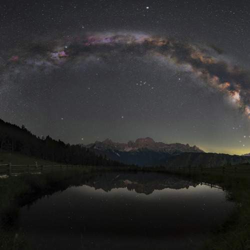 Galactic arch over Dolomites