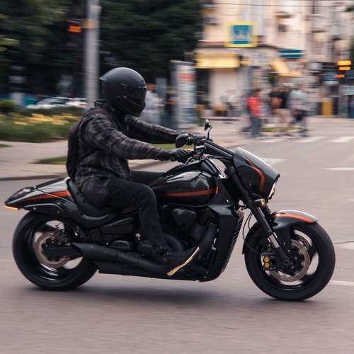 Biker with speed blur