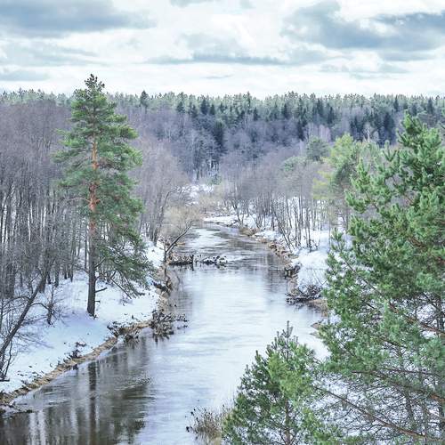 Апрель.Река Болва