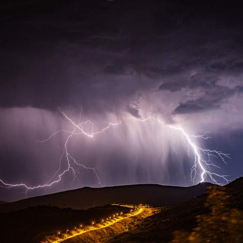 Lightning Storm Over the Hills