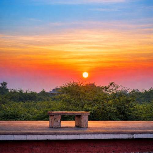 Sunset Silence at the Empty Platform