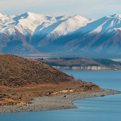 Blue Waters of the Lake Pukaki, South Island, June 2025, New Zealand