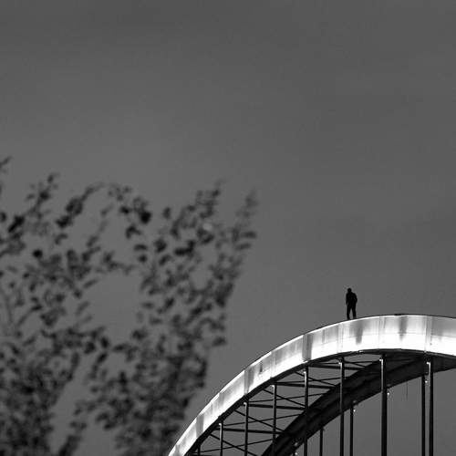 Above the bridge