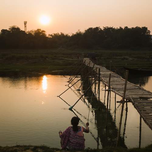 Last Light by the Bamboo Bridge