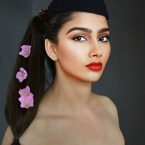 Portrait with flowers in hair