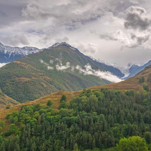 \"Язык\" ледника Колка, Кармадонское ущелье.