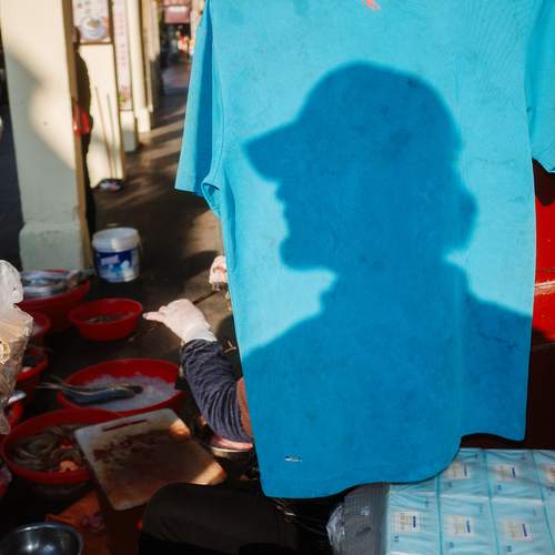 The shadow on the T-shirt